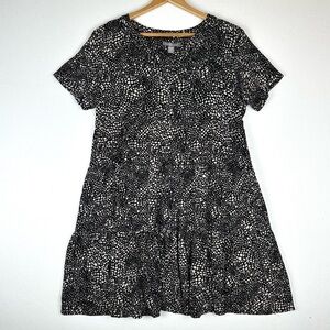 Peace & Pearls Tiered‎ Black & White Tiered Flowy Tunic Dress